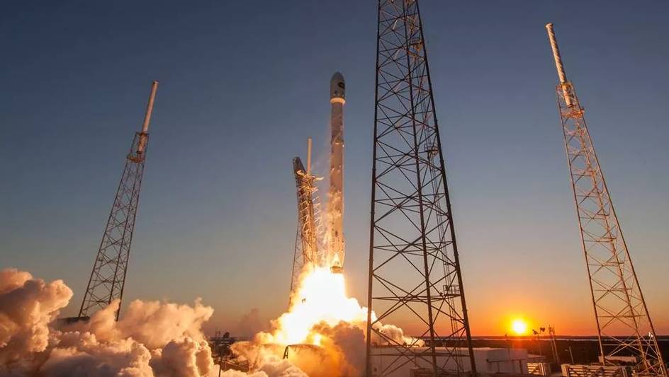 Falcon 9 rocket takes off
